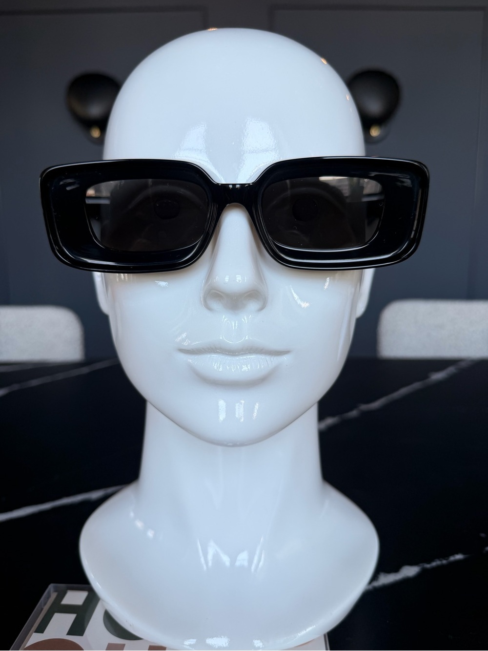 Loewe Black Rectangular Women's Sunglasses